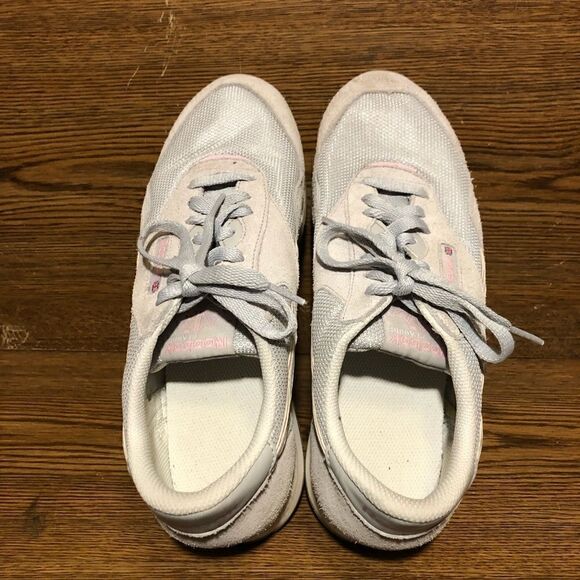 Reebok classic gray suede shoes pink mesh sneakers womens size 10 - Picture 5 of 8